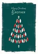 Brother tree lights Christmas card created by Rebecca Prinn