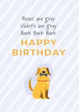 Roses are grey poem funny dog birthday card created by tails.com