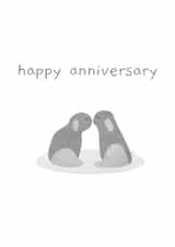 Cute rabbit happy anniversary card created by Pooch Inspired