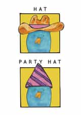 It's time to Celebrate but which Hat to wear? Hat vs Party Hat created by Bird and Pals