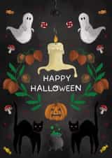 Spooky happy Halloween card created by Art by Reebee