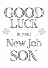 Good luck in your new job Son from parents, mum or dad card created by Hello Fridays Studio