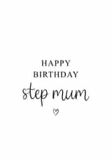 Classic Birthday Card - Step Mum - Heart created by Kalm Lettering