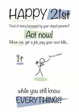 21st Birthday card for someone who knows it all! created by Shore Designs