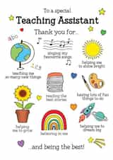 Cute Special teaching assistant appreciation thank you card created by L M Designs and Prints