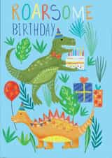 Roarsome Birthday Boy Cute Dino Card created by Laura Beech