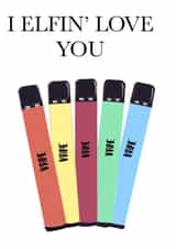 Vape smoker lovers anniversary love greetings card created by Adele Clark