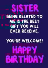 A birthday reminder for your Sister created by @MarcoLooks