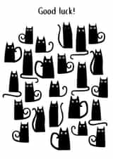 Black Cats Good Luck Card created by Nic Squirrell
