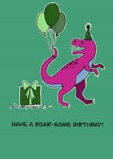 Roar-some T-Rex birthday card - Dinosaur party created by Betty Bunny Designs
