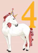 Happy 4th unicorn birthday created by Molly & George Illustration