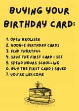Guide to birthday card shopping created by Cardsfrommymind