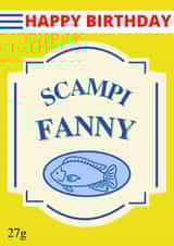Scampi fries birthday card for friend created by The Hillmo's