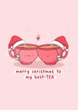 Kawaii pun cute Christmas card for best friend created by Rosalie Perl
