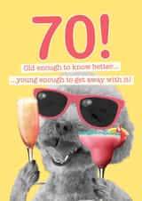 70th Birthday Old enough to know better... created by Pink wink