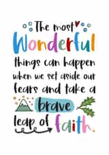 Leap of Faith - Motivational - Going Travelling - New Adventure Card created by And You Can Quote Me