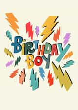 Birthday Boy - Bright Birthday Boy Retro Card created by Kate Fox