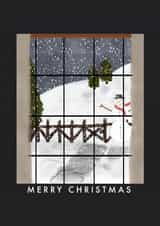 Merry Christmas Window View traditional card for friends family grandparents created by Jonny  Vinyl