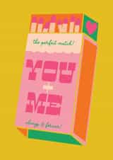 Cute Anniversary Card - You & Me - The Perfect Match created by Space Oddity Gifts