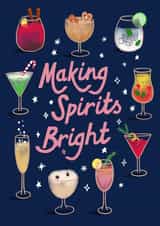 Christmas Spirits Card - Christmas Drinks Card - Christmas Card for Friend created by Jessie Maeve Studio
