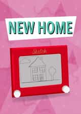 Etch-A-Sketch Themed New Home Card created by Knee Deep In the 90s