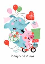 Fun Greeting Card for the Bride snd Groom - Congratulations created by Kathrin Fehrl