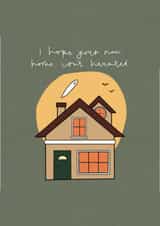 Hunted new home - first home card - new couples first home - haunted house created by Hey Bubbah