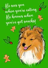 Christmas Card with Sheltie, Gingerbread men and Holly! created by Pucci Illustrations