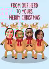Personalised Christmas Photo Card created by Quinton cards - Family Reindeer - Christmas - Photo Card