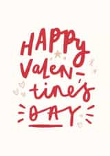 Cute Hand-Lettered Happy Valentine's Day Card for Significant Other created by Delightfully Chaotic Co