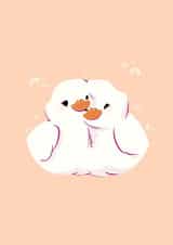 Cute Valentine's Day Card | Couples Love Friendship | Duck Kawaii Rainbow Doodle created by Emma's Illustrations