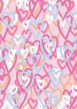 Cute Hearts - Thinkng Of You - Valentines - Blank Card created by Amber Rose L Designs