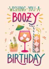 Bold and Vibrant Birthday Card - Wishing You a Boozy Birthday created by Drafts n Doodles