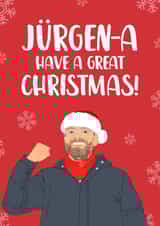 Funny Jurgen Klopp Christmas Card for Liverpool Football Supporter created by The Cake Thief
