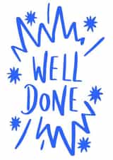 Well done // congratulations card // blue stars created by Lucy Bromilow