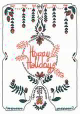 Cute Floral Hearts Holiday Card - Happy Holiday - Graphic Design created by Abbie Preston