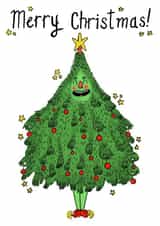 Funny Weird Cute Christmas Card - Merry Christmas created by Abbie Preston