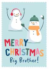 Cute Snowmen Christmas Card for a Big Brother created by Sarah Catherine