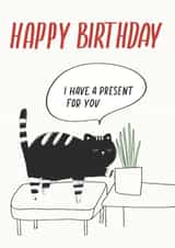 Birthday Card With A Cute Black Cat - Funny - For All People created by Nuta Mart