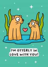 Cute cartoon otter anniversary/Valentine’s card - for your significant otter! created by Wafflemamaart