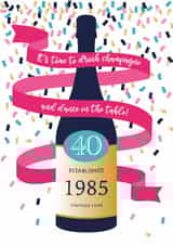 40th Birthday Card – It's time to drink champagne and dance on the table! created by One Day in May Design