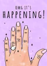 Cute Engagement Card For The Friend Who Finally Got Engaged created by The Modest Lobster