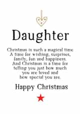 Happy Christmas to a Special Daughter who is loved so much created by Word Up Creative