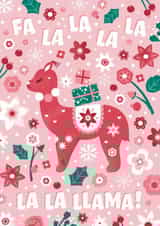Festive Llama Christmas Card - Deck the Halls Christmas Carol created by Carly Watts