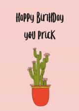 Happy Birthday You Prick Birthday Card Rude Card Funny Card for Partner created by Roshni Desai & Things