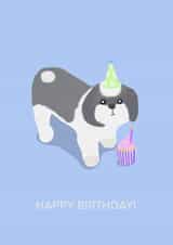 Cute Shih Tzu Birthday Card - Dog Lovers created by sarinyaprints