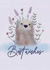 Cute Floral Otter Card - Best Wishes created by sarinyaprints