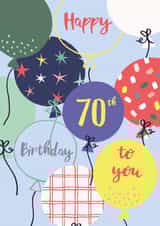 FUN AND COLOURFUL 70TH BIRTHDAY CARD created by Sazerelli Designs