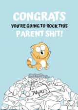 New Baby Card - Congrats you're going to rock this parent shit! created by JoyGreets