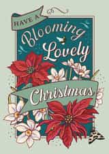 Floral Christmas Card - Poinsettia and Narcissus Christmas Flowers created by Angie Spurgeon